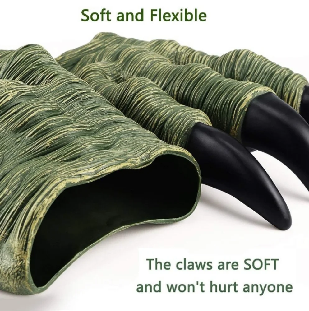 2 Dino Velociraptor Rubber Realistic Jurassic Claws